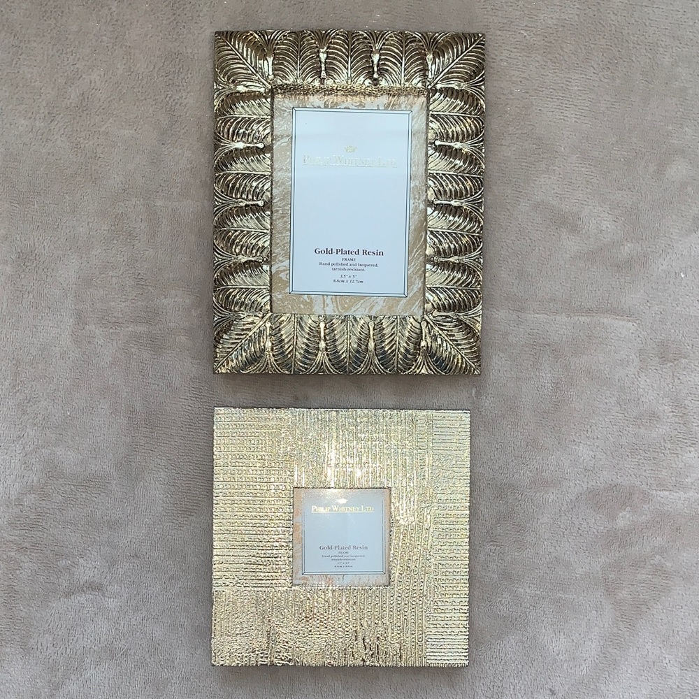 Pair of Philip Whitney Gold Plated Resin Picture Frames